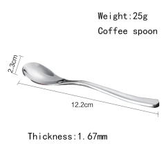 Coffee shop long handle stainless steel mirror polished coffee spoon scoops afternoon tea stirring
