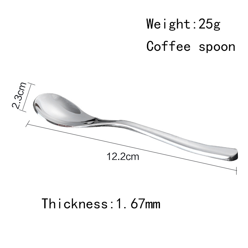 Coffee shop long handle stainless steel mirror polished coffee spoon scoops afternoon tea stirring