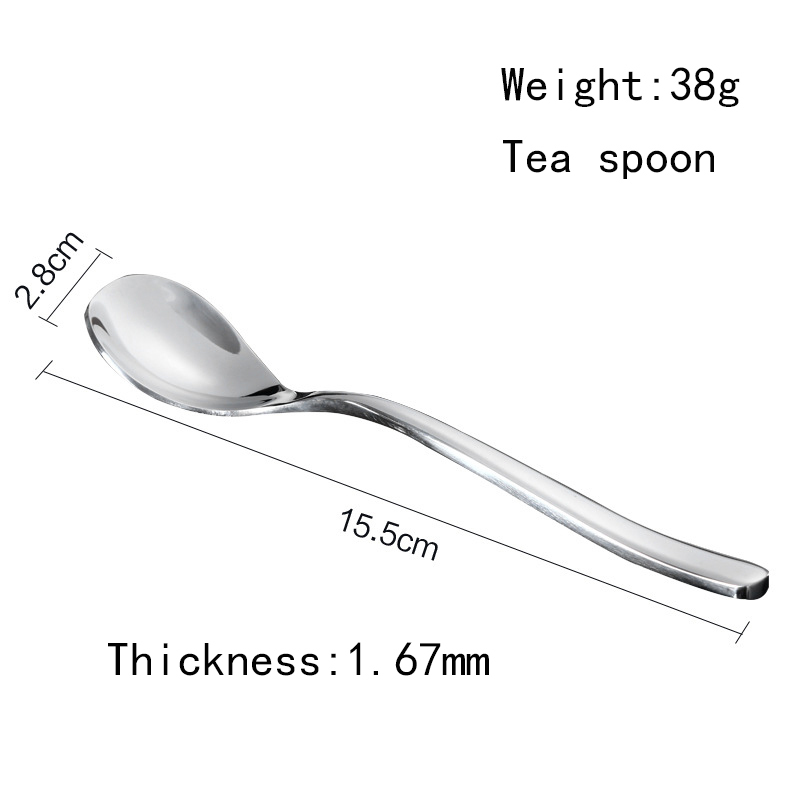 Stainless steel tea spoon with long handle for household use
