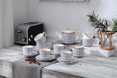 European Luxury Ceramic Coffee Cup Tea Cup And Saucer 11 Pcs Afternoon Tea Set Christmas Gift