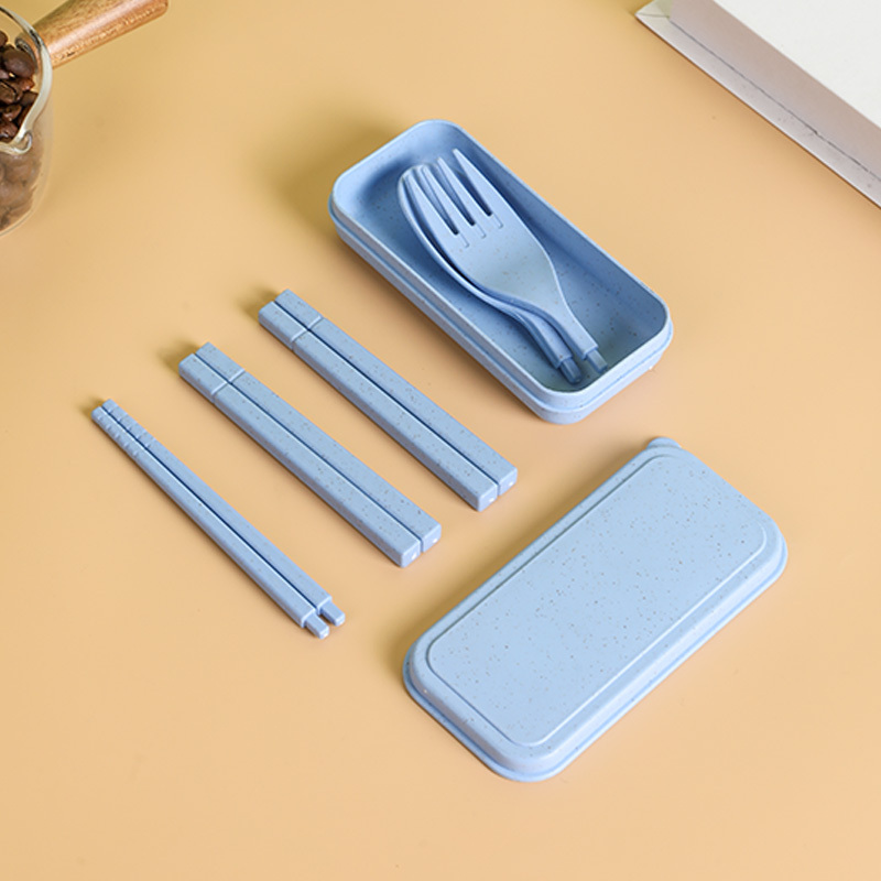 Dinnerware sets wheat straw tableware mini portable detachable spoon fork chopsticks outdoor home camping travel tableware set