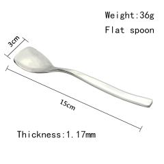Simple spoon Stainless steel thickened ice cream dessert spoon flat spoon tableware