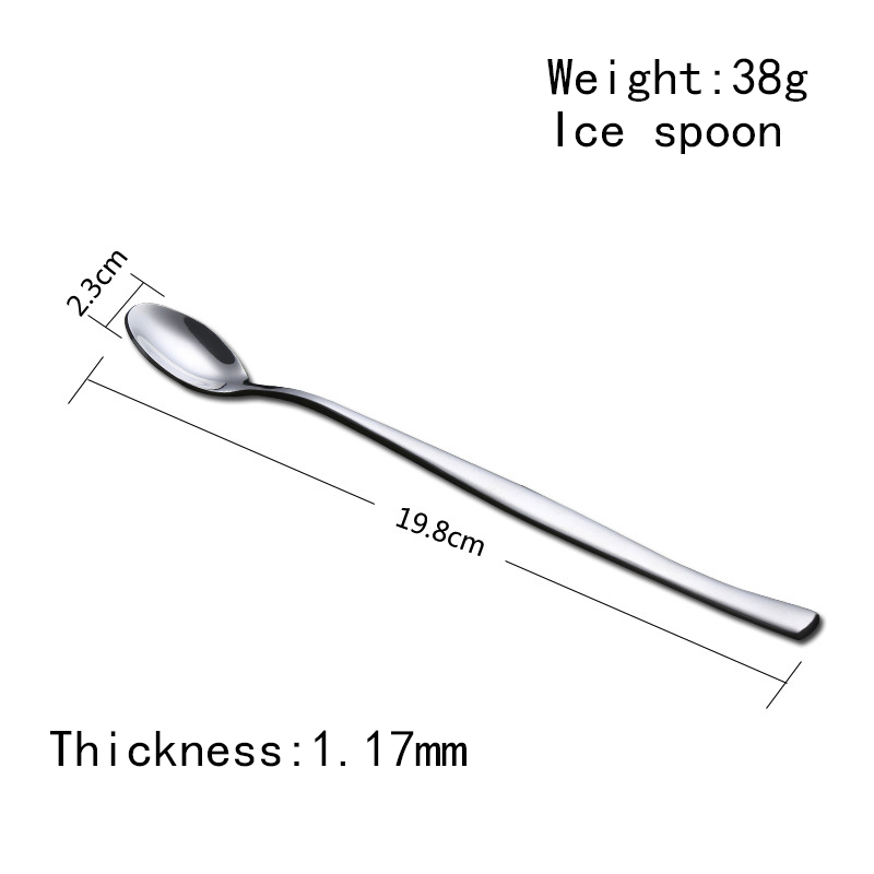 201 stainless steel long handle stir ice spoon coffee spoon
