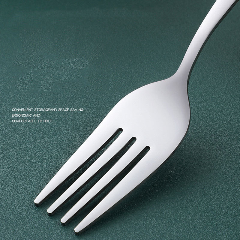 Three-piece stainless steel portable chopsticks, fork, spoon and tableware set for student travel portable bamboo tableware set