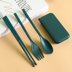 Dinnerware sets wheat straw tableware mini portable detachable spoon fork chopsticks outdoor home camping travel tableware set
