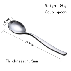 Polished mirror silver forged stainless steel cutlery tableware dinner spoon flatware spoon soup spoon