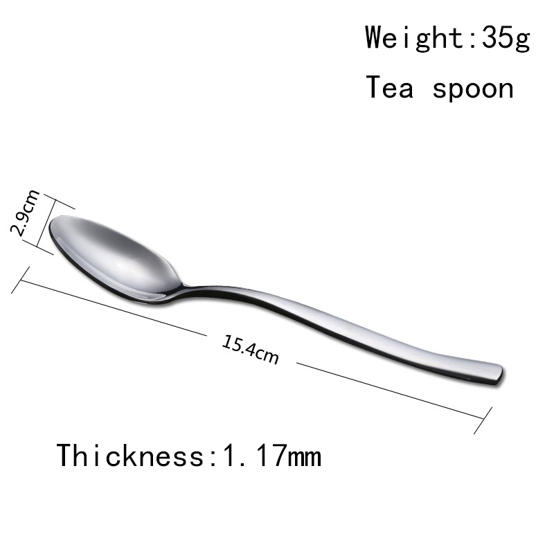 Mirror polished silver stainless steel cutlery tableware dinner spoon flatware tea spoon
