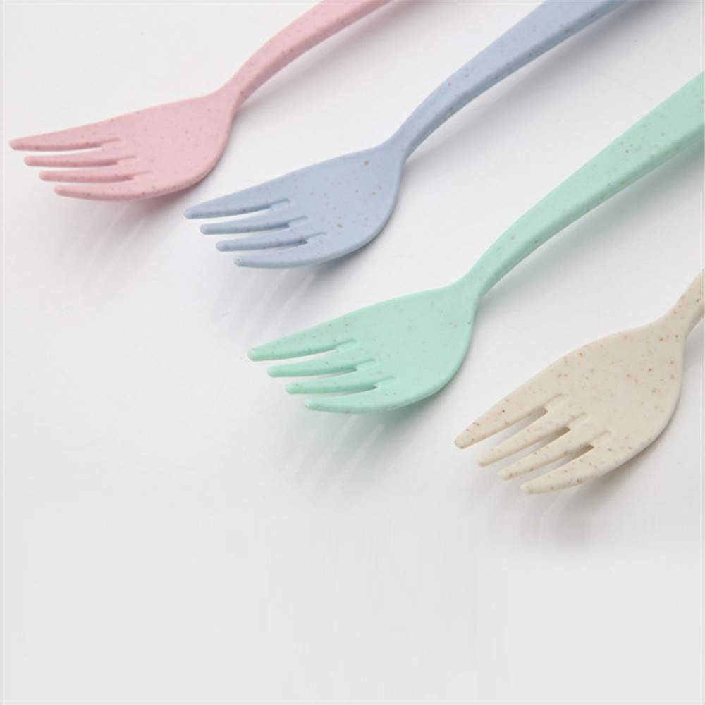 Environmental protection wheat straw travel student chopsticks spoon fork set tableware three-piece boxed