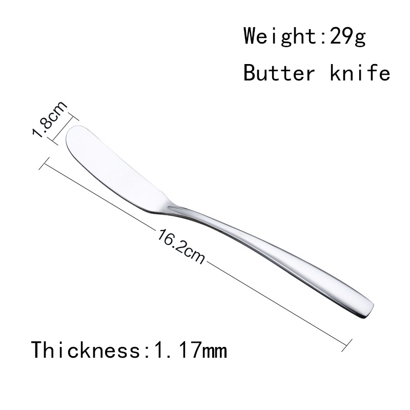 Stainless steel high-end thickened western tableware cutleries silver butter knife