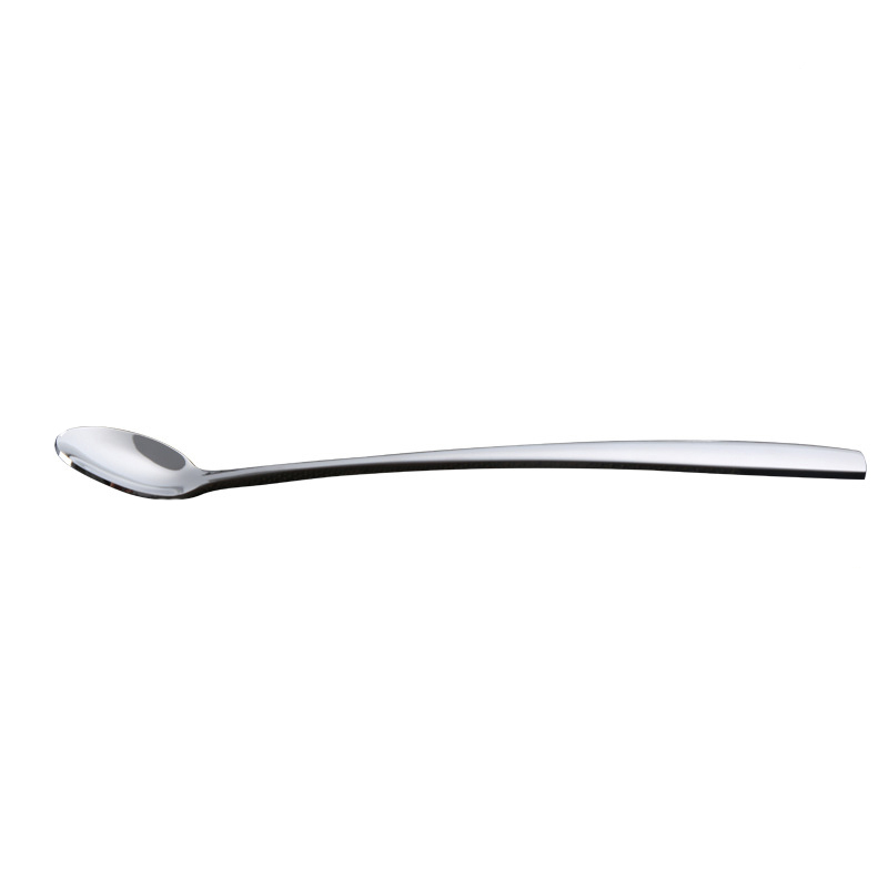 Stainless Steel Spoon Silverware Polished Metal Long Handle Ice Spoon Quality Silver Cutlery Ice Spoon