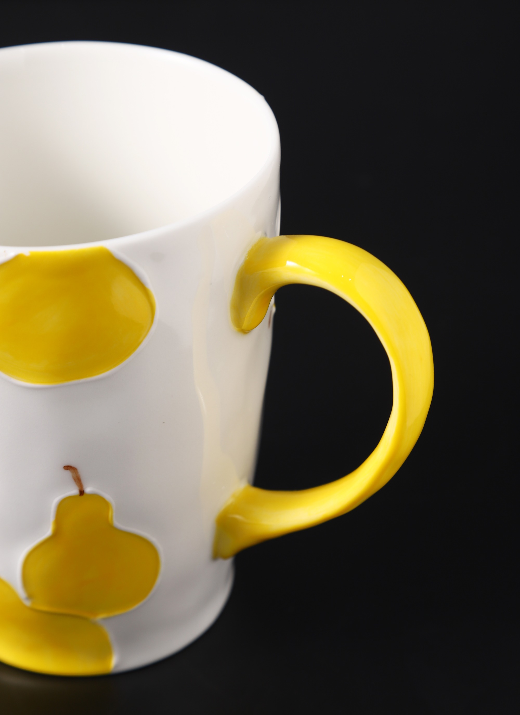 Funny Yellow Pear Design Ceramic Coffee Mug Custom Tea Mug Large Capacity Children Milk Mug