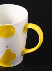 Funny Yellow Pear Design Ceramic Coffee Mug Custom Tea Mug Large Capacity Children Milk Mug