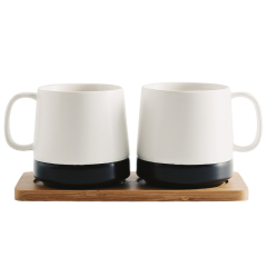 Nordic Modern Simple Style White And Black Ceramic Coffee Mug Porcelain Latte Mug Custom Tea Mug