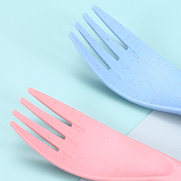Wheat straw tableware household knives, forks, spoons, portable and tableware three-piece set for picnic trips