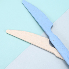 Wheat straw tableware household knives, forks, spoons, portable and tableware three-piece set for picnic trips