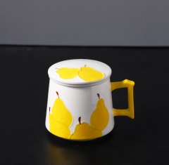 Cute Yellow Pear Design Ceramic Tea Mug Custom Coffee Mug Children Mug Birthday Party Gift Cup