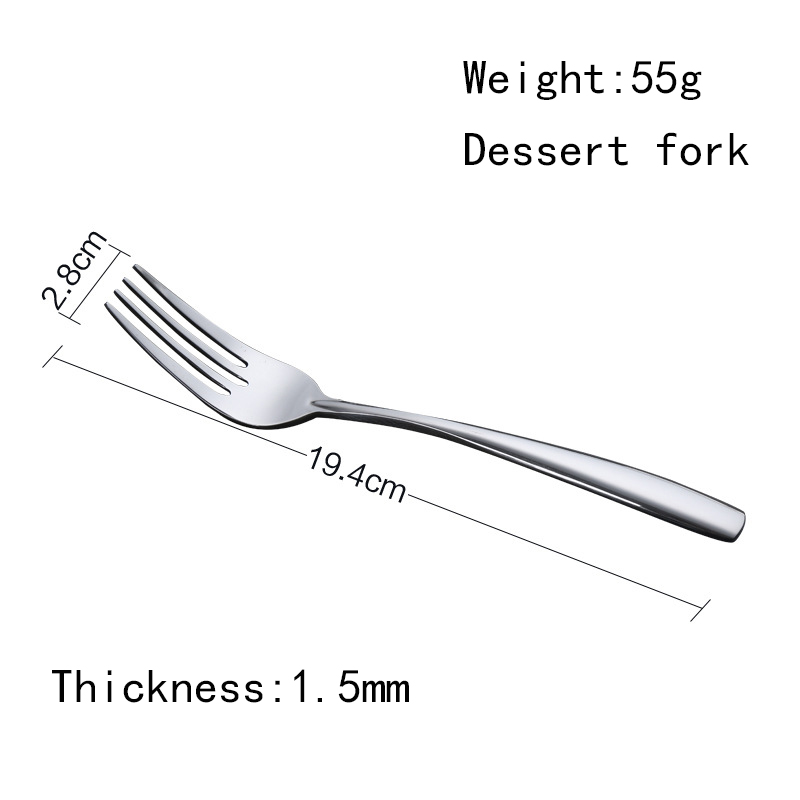 Popular Restaurants Flatware set Dessert Fork High Polished Stainless Steel Cutlery set