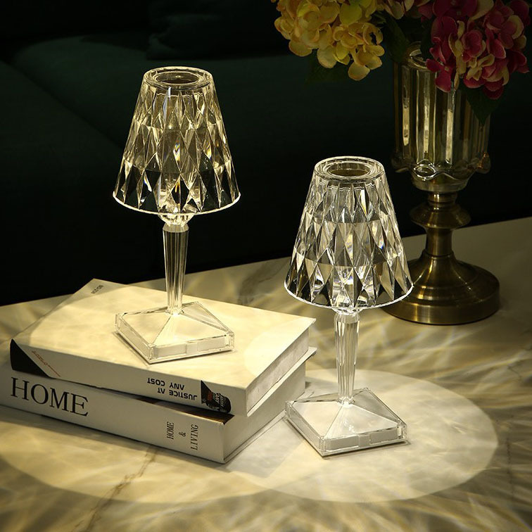 Fashion Rechargeable Acrylic Table Lamp Touch Control Crystal Table Lamp Night Light Home Office Hotel