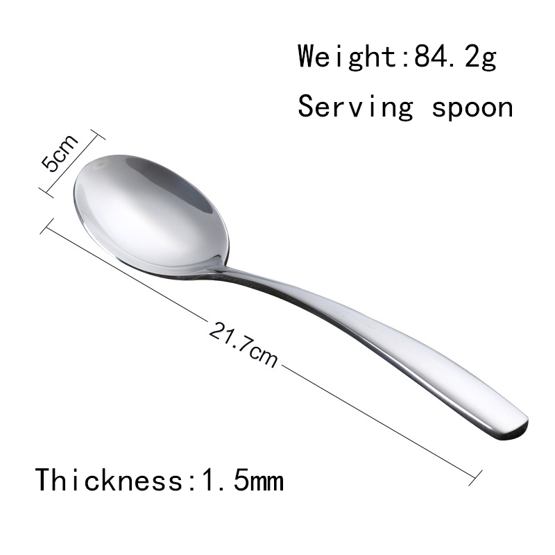 Wholesale Cheap Simple Engraved Stainless Steel Serving Spoon Flatware set