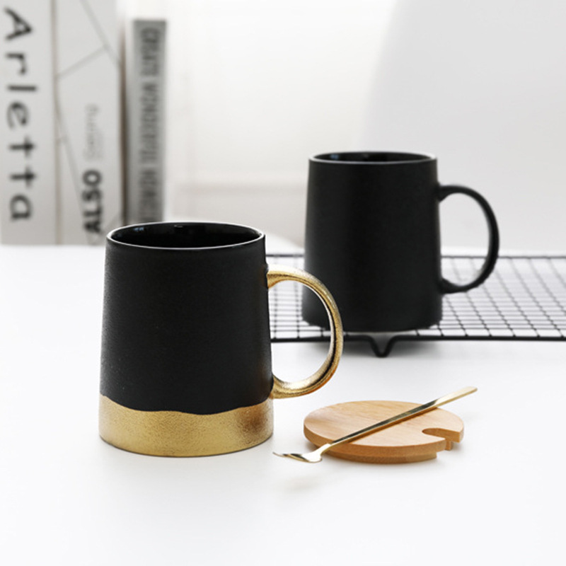 Modern Luxury Matte Black Ceramic Mug Porcelain Coffee Mug Custom Tea Mug