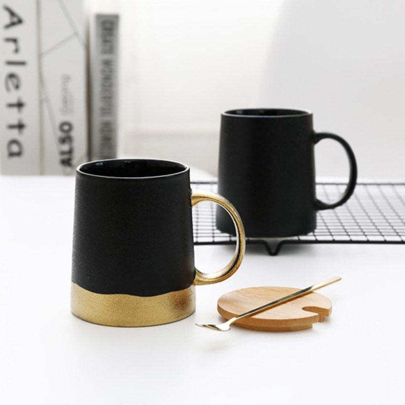 Modern Luxury Matte Black Ceramic Mug Porcelain Coffee Mug Custom Tea Mug