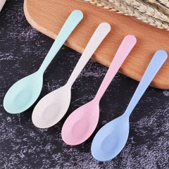 Wheat straw plastic tableware travel portable tableware three-piece children's anti-fall outdoor portable tableware set