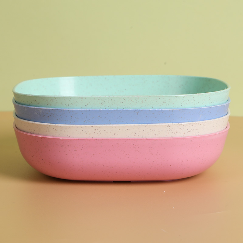Safe and environmentally friendly wheat straw fiber square plate dinnerware sets Dishes & Plates