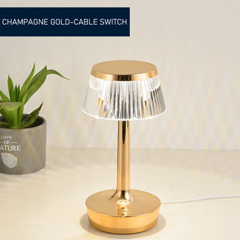Romantic Luxury Acrylic Bedside Light USB Crystal Table Lamp Bedroom Transparent Warm Led Night Light