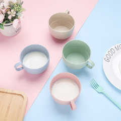 Eco-friendly biodegradable wheat kettle set coffee milk cup Nordic four colors drinkware tea cups & saucers