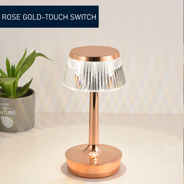 Modern Rechargeable Acrylic Table Lamp Bedside Crystal Light LED Touch Control Night Lamp Home Office Hotel