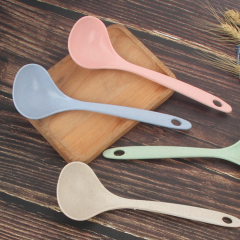 Wheat straw plastic soup spoon biodegradable color soup spoon kitchen utensils spoon set