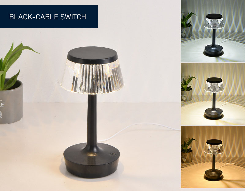 Bedside Luxury Acrylic Table Lamp Modern Home Decoration Crystal Shade LED Light Night Lamp