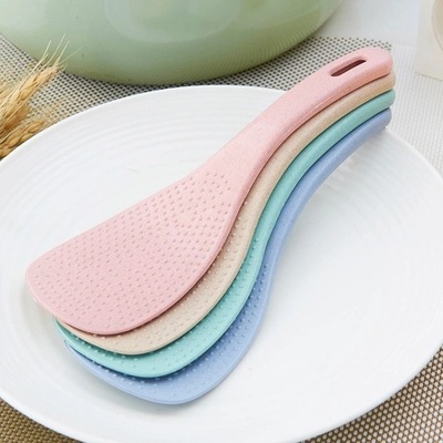 Wheat straw kitchen utensils rice spoon, thickened for serving rice non-stick household rice shovel,tableware rice spoon plastic