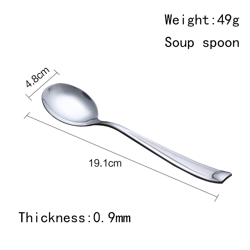 Food grade hotel restaurant cutlery silverware set stainless steel flatware set best soup spoon