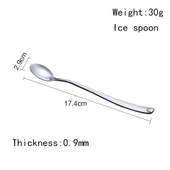 High quality stainless steel cutlery silverware set stainless steel flatware long handle ice mixing spoon