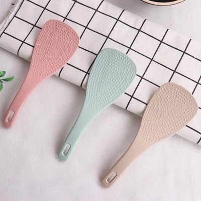 Wheat straw kitchen utensils rice spoon, thickened for serving rice non-stick household rice shovel,tableware rice spoon plastic