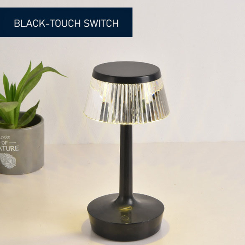 Luxury Rechargeable Acrylic Table Lamp Touch Control Bedside Light LED Crystal Night Lamp Home Office Hotel