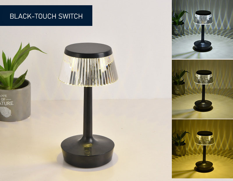 Luxury Rechargeable Acrylic Table Lamp Touch Control Bedside Light LED Crystal Night Lamp Home Office Hotel