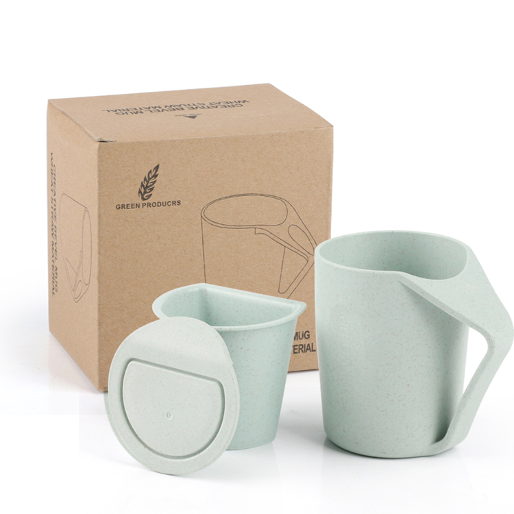 Detachable design environmentally friendly portable travel PP wheat straw plastic biodegradable teacup cup with filter and lid