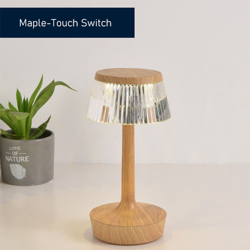 European Bedside Acrylic Table Lamp Luxury Home Hotel Decoration Crystal Light Rechargeable LED Touch Control Night Lamp