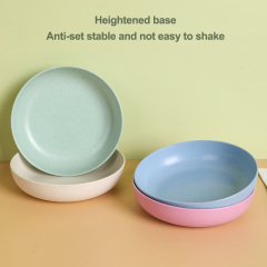 Cheap Wheat Straw Home Biodegradable Kitchen Snack Dish Round Wheat Straw Dish dinner plate Dishes &amp; Plates