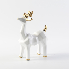 High Quality Nordic Style Deer Animal Ceramic Ornaments Christmas Decor Home Decoration Ornament Gift