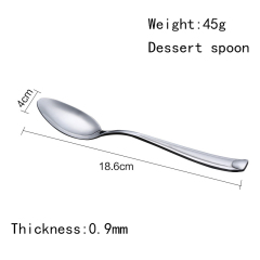 Chinese Supplier Metal Stainless Steel Wedding Luxury Reusable Cutlery Dessert Spoon Set