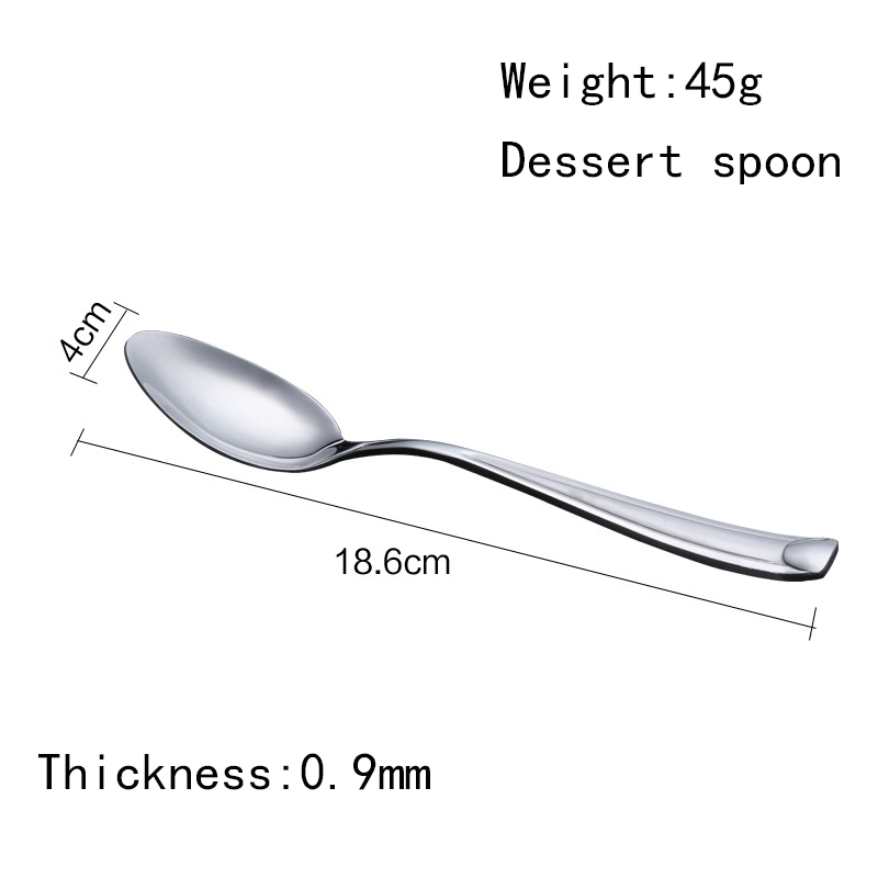 Chinese Supplier Metal Stainless Steel Wedding Luxury Reusable Cutlery Dessert Spoon Set