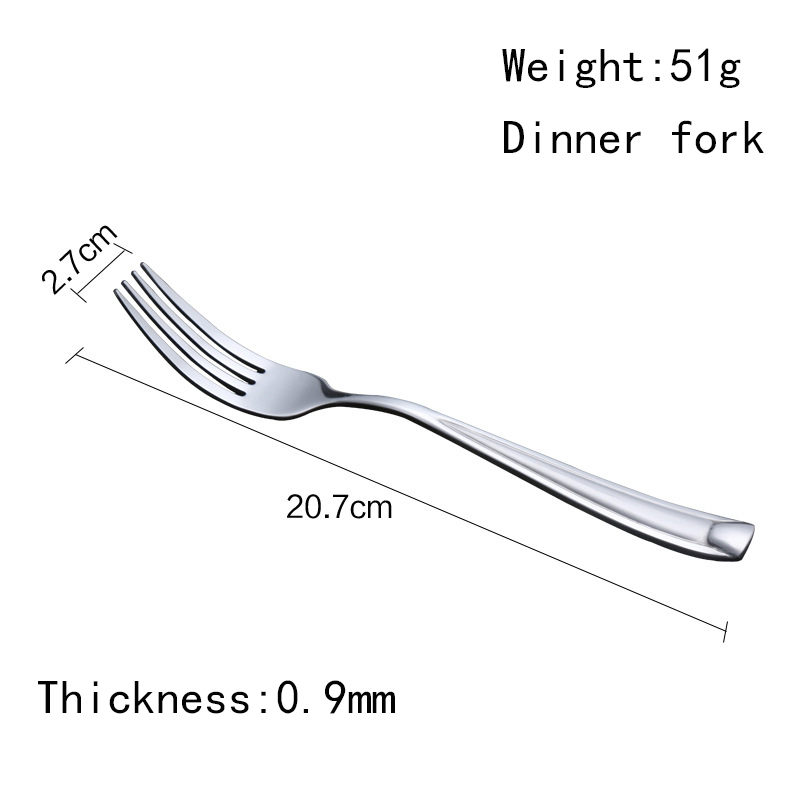 Modern Luxury Mirror Polishing Royal Wedding Stainless Steel Cutlery Tableware Set Dinner Fork