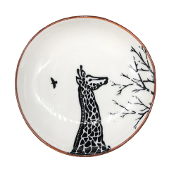 Nordic Forest Animal Design Ceramic Dinnerware Set 4'' Irregular Dish Family Children's Porcelain Tableware Set