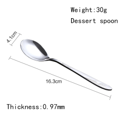 2021 new design cutlery set stainless steel dinnerware flatware set dessert spoons set for hotel