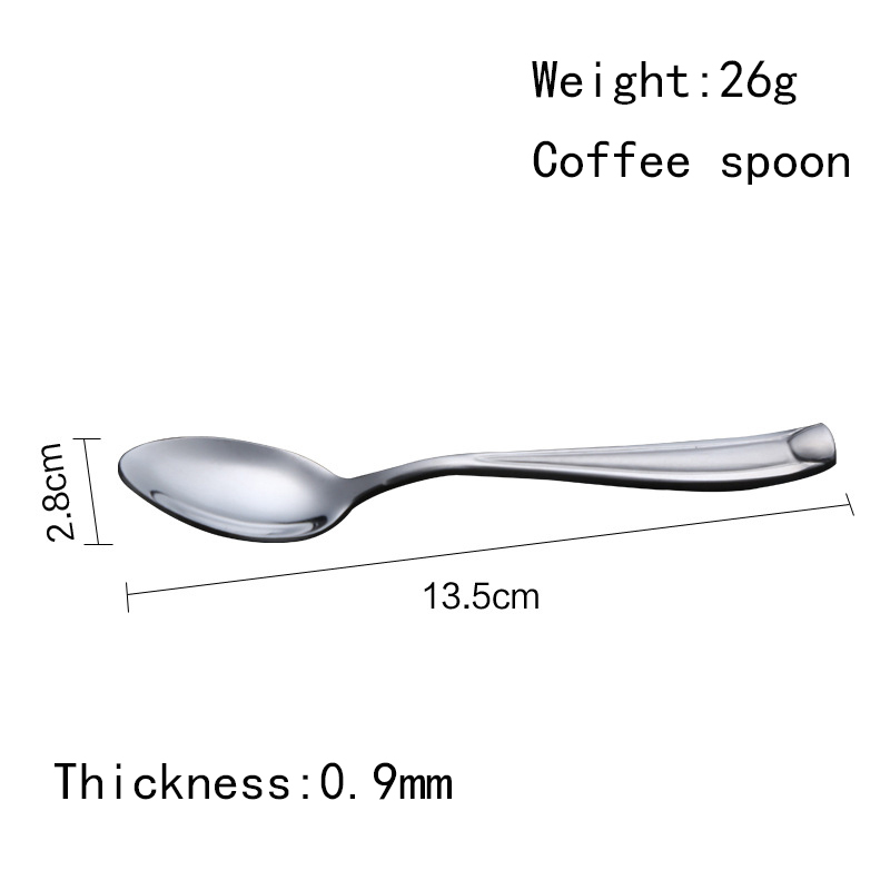Coffee Shop Cafe Stainless Steel Luxury Reusable Cutlery Coffee Spoon