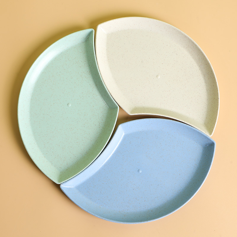 Wheat straw flower petal fish pattern plate, fruit plate, vegetable plate plate snack sauce plate platter