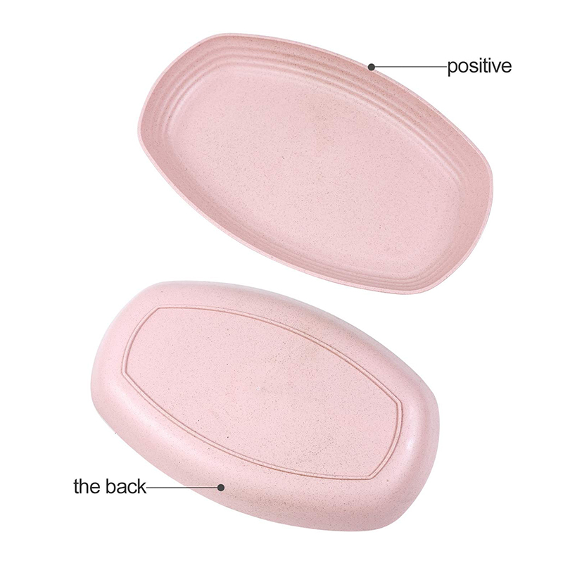 Eco-friendly Wheat Straw 4 Color Fish Plate Rectangle Wheat Straw Fish Plate Cutlery Set Food Dessert Plate